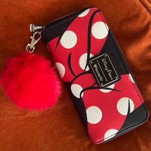 Cute Minne Mouse wallet with a red Pom Pom